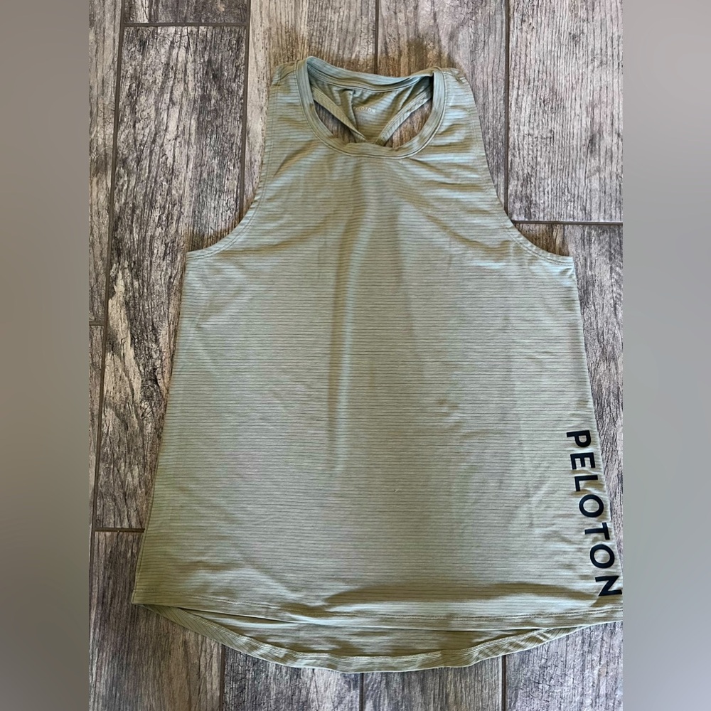 Peloton Light Green Twist Back Tank with Logo on Side